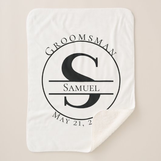 Aangepast monogram sherpa deken (Voorkant)