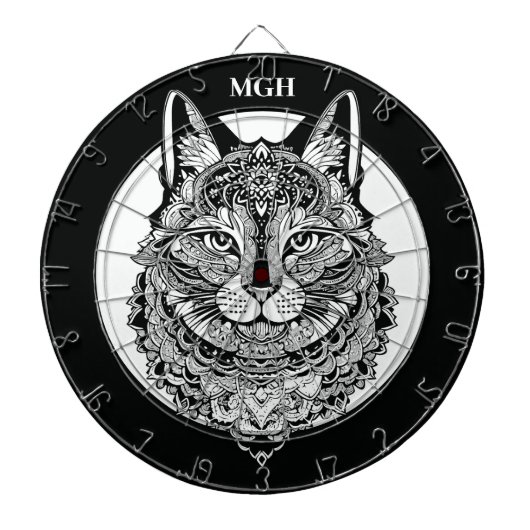 Aangepast Monogram Sierkat Dartbord (Voorkant)