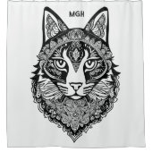 Aangepast Monogram Sierkat Douchegordijn (Voorkant)
