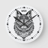 Aangepast Monogram Sierkat Ronde Klok (Voorkant)