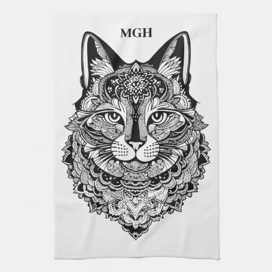 Aangepast Monogram Sierkat Theedoek (Verticaal)