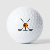 Aangepast Monogram sinaasappel modern Golfballen (Voorkant)