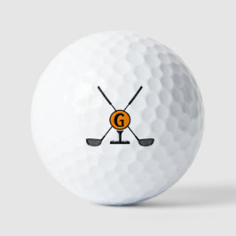 Aangepast Monogram sinaasappel modern Golfballen