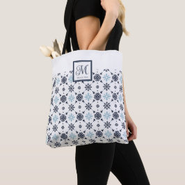 Aangepast monogram sneeuwvlok tote bag