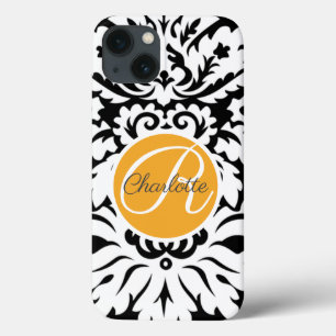 Aangepast monogram, speciaal aangepast Oranje zwar Case-Mate iPhone Case