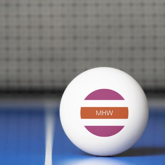 Aangepast monogram Stripes Pattern pingpongballen (Net)