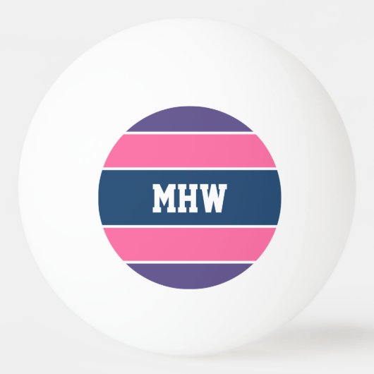 Aangepast monogram Stripes Pattern pingpongballen (Voorkant)