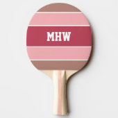 Aangepast monogram Stripes Pattern pingpongpeddel Tafeltennisbatje (Achterkant)