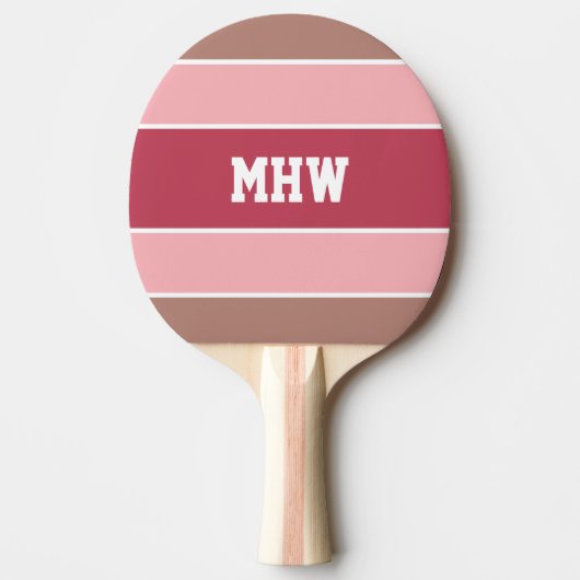 Aangepast monogram Stripes Pattern pingpongpeddel Tafeltennisbatje (Voorkant)