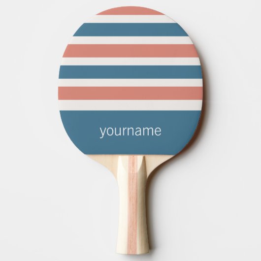 Aangepast monogram Stripes Pattern pingpongpeddel Tafeltennisbatje (Achterkant)