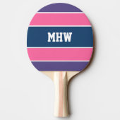 Aangepast monogram Stripes Pattern pingpongpeddel Tafeltennisbatje (Achterkant)