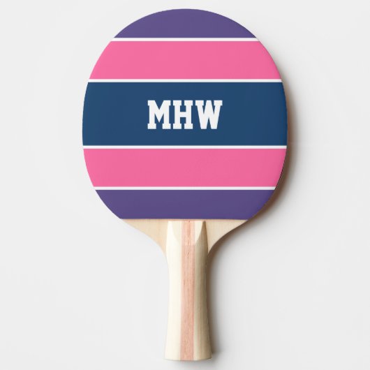 Aangepast monogram Stripes Pattern pingpongpeddel Tafeltennisbatje (Voorkant)