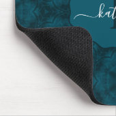 Aangepast monogram teal marineblauw muismat (Hoek)