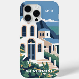 Aangepast Monogram & Tekst Santorini Nederland iPhone 15 Pro Max Hoesje