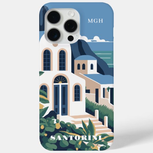 Aangepast Monogram & Tekst Santorini Nederland Case-Mate iPhone Case (Achterkant)