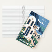 Aangepast Monogram & Tekst Santorini Nederland Notitieboek (Binnen)