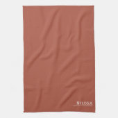 Aangepast monogram, terracotta kleur theedoek (Verticaal)
