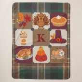 Aangepast Monogram Thanksgiving herfst | Cozy Sherpa Deken (Voorkant)