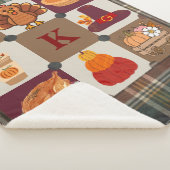 Aangepast Monogram Thanksgiving herfst | Cozy Sherpa Deken (3/4)