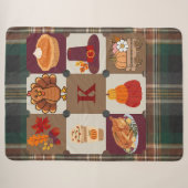 Aangepast Monogram Thanksgiving herfst | Cozy Sherpa Deken (Voorkant (horizontaal))