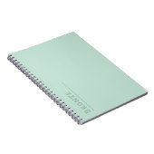 Aangepast monogram, trendy kleur groen Minty Fresh Notitieboek (Rechterzijde)