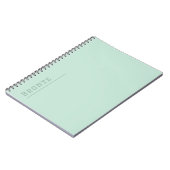 Aangepast monogram, trendy kleur groen Minty Fresh Notitieboek (Linkerzijde)