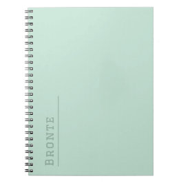 Aangepast monogram, trendy kleur groen Minty Fresh Notitieboek