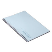 Aangepast monogram, trendy kleur Ice Blue Notitieboek (Rechterzijde)