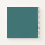 Aangepast monogram, turquoise blauwgroen notitieboek (Achterkant)