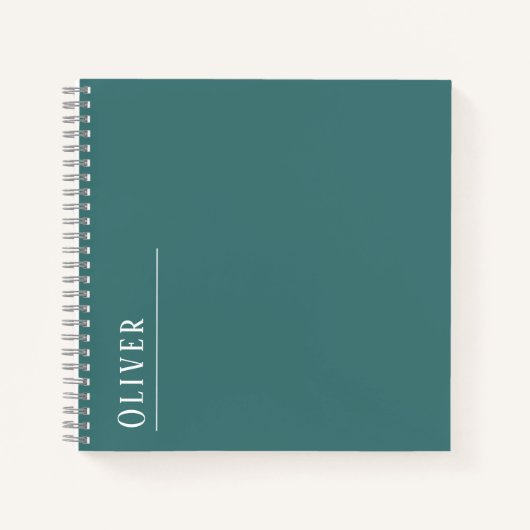Aangepast monogram, turquoise blauwgroen notitieboek (Voorkant)