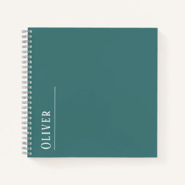 Aangepast monogram, turquoise groen notitieboek