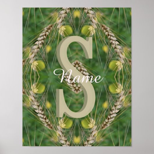 Aangepast monogram Uw initiële naam Natuur Poster (Voorkant)