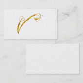 Aangepast monogram V Faux Gold Foil Monogrammen In Visitekaartje (Voorkant / Achterkant)