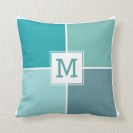 Aangepast monogram van de Tiles Aqua Tiles werpt k Kussen