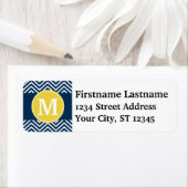 Aangepast monogram van het Chevron Patroon voor de Etiket (Insitu)