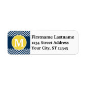 Aangepast monogram van het Chevron Patroon voor de Etiket (Voorkant)