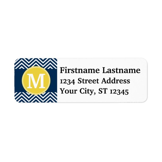 Aangepast monogram van het Chevron Patroon voor de Etiket (Voorkant)
