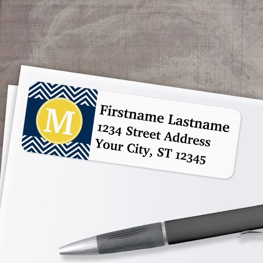 Aangepast monogram van het Chevron Patroon voor de Etiket