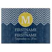 Aangepast monogram van het Chevron Patroon voor de Snijplank (Voorkant)