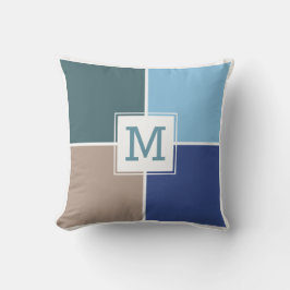 Aangepast monogram van Nautische Tiles werpen kuss Kussen