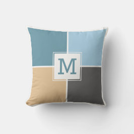 Aangepast monogram van Nautische Tiles werpen kuss Kussen