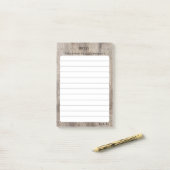 Aangepast Monogram "Vandaag Was Genoeg" Hout Textu Post-it® Notes (Op bureau)