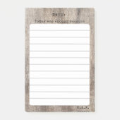 Aangepast Monogram "Vandaag Was Genoeg" Hout Textu Post-it® Notes (Voorkant)