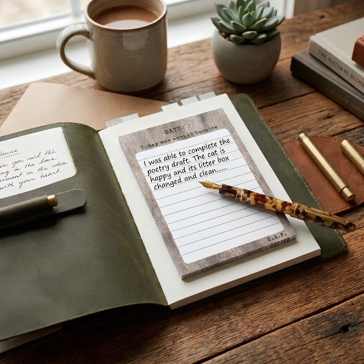 Aangepast Monogram "Vandaag Was Genoeg" Hout Textu Post-it® Notes