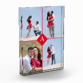 Aangepast monogram & vier foto blok (Links)
