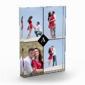 Aangepast monogram & vier foto zwart (Links)