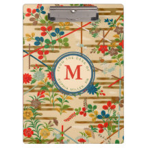 Aangepast Monogram Vintage Japanse Bloemen