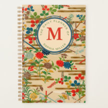 Aangepast Monogram Vintage Japanse Bloemen