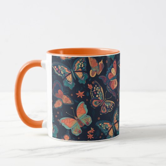 Aangepast monogram vlinderpatroon mok (Links)