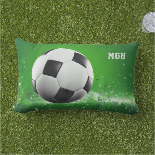 Aangepast monogram Voetbal Buitenkussen
